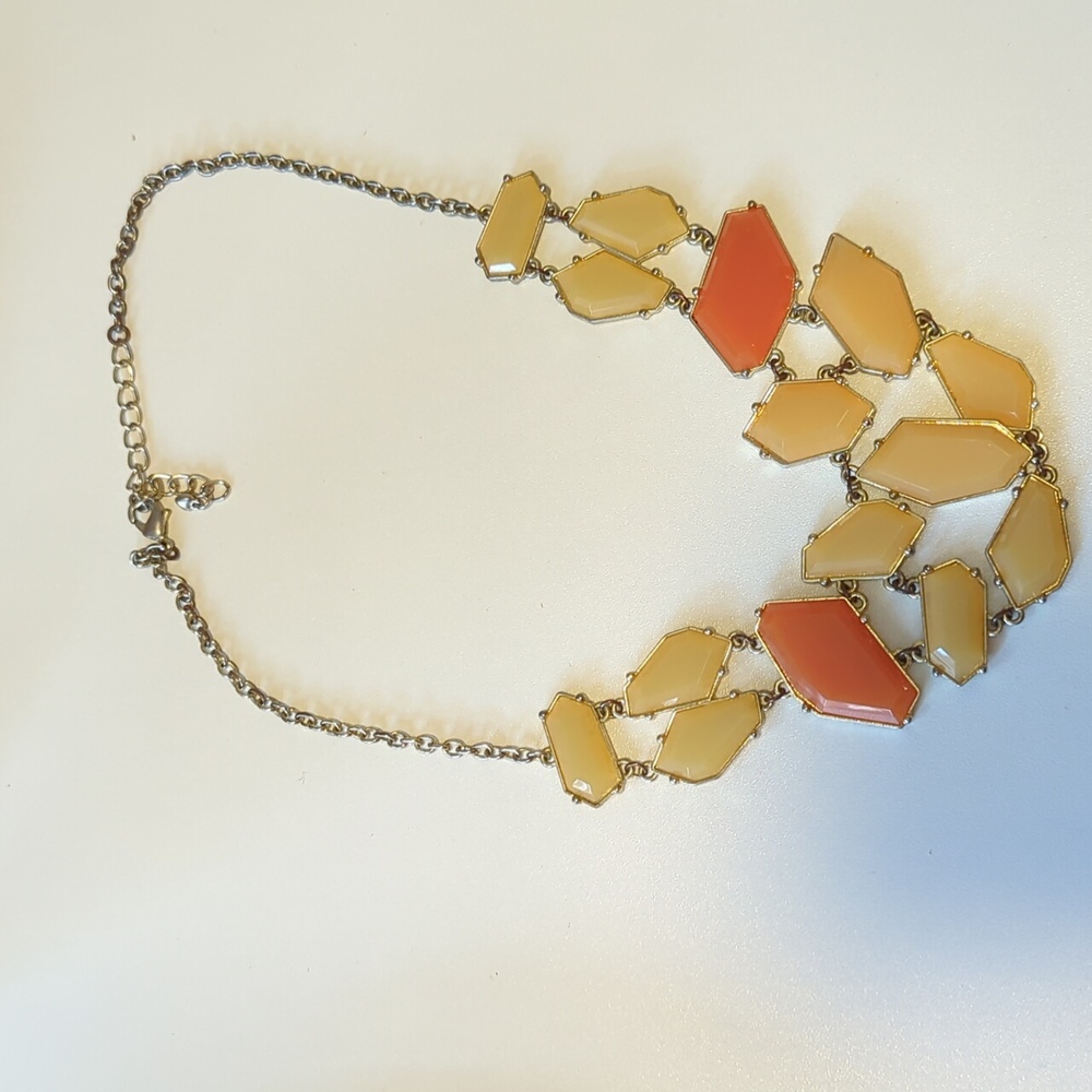 Francesca's Statement Necklace - Orange, Yellow, Gold